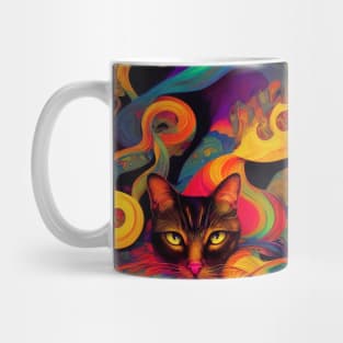 Colorful abstract cat design Mug